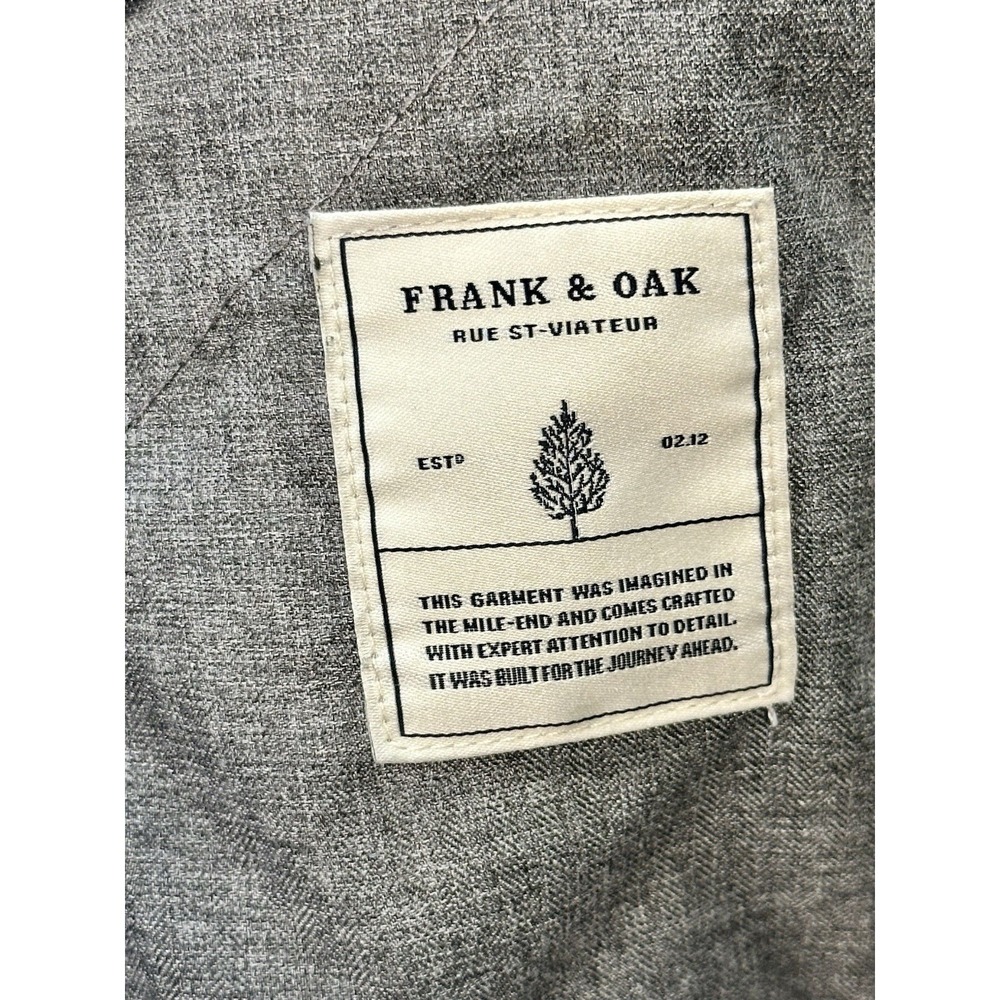 Frank and Oak Jacket Size XL Gray Diamond Quilted Coat Snaps - Picture 9 of 9